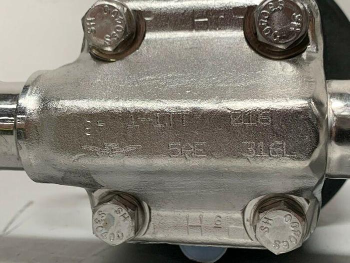 Used 2 ITT Pure-Flo A209 4-Way Stainless Steel Valve w/ Monitor & 1" & 3/4" Sanitary