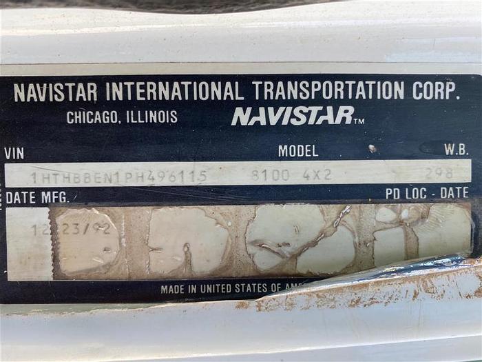 Used 1993 International 8100 Flat Bed Water Truck