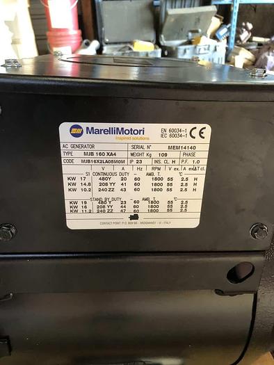 Used 8.9 kW Marrelli 1-Bearing Brushless, Synchronous AC Generator End