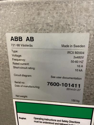 Used ABB IRB 7600-500KG X 2.55 METER REACH 6 AXIS ROBOT WITH ABB IRC 5 CONTROLLER NEW 2014 #104853