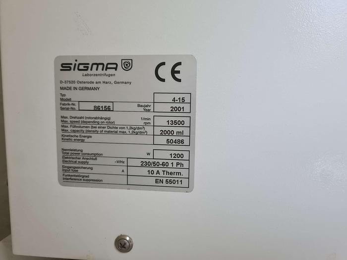 Used Sigma 4-15 Centrifuge