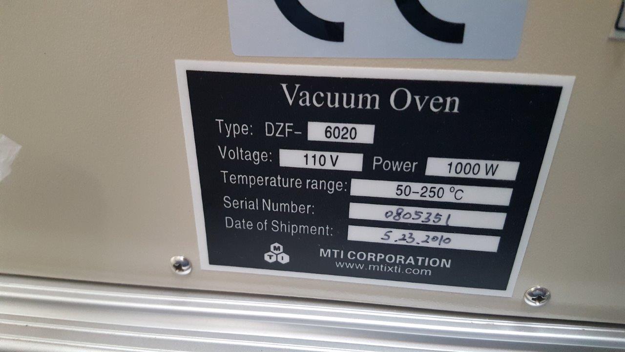 Used MTI Vacuum Oven