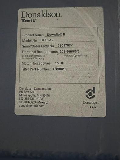 Used 2013 Torit DFT3-12 Cartridge Type Dust Collector