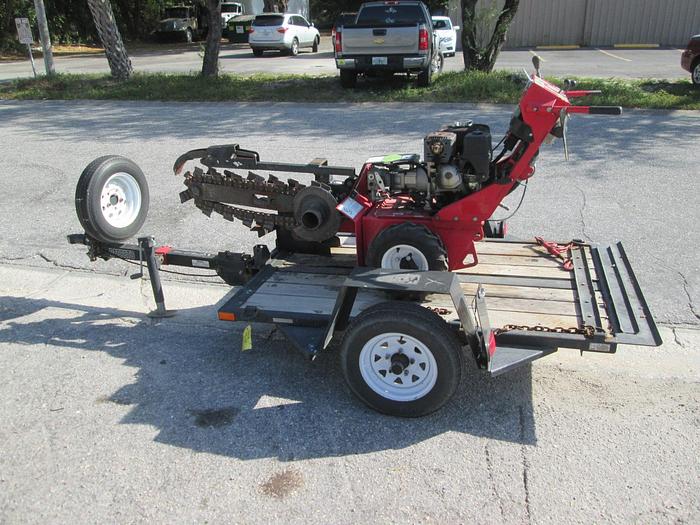 Used Barreto model 912 walk behind trencher and trailer