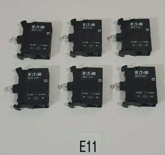 *NEW* LOT OF 6 EATON M22-LED-W WHITE LED UNIT IEC 60947-5-1 + WARRANTY!