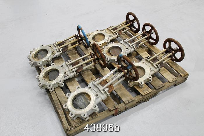 Used True Line 6" Hand Operated Knife Gate Valve, CG8M Body #43895