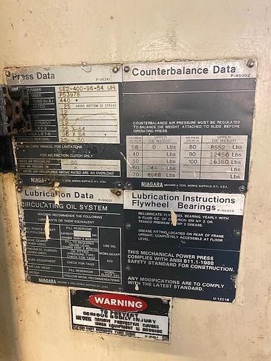 Used NIAGARA SE2-400-96-54 UH