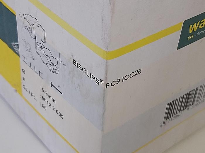 25 Stück Trägerklammern, Bisclips FC9 ICC26, Walraven neuwertig