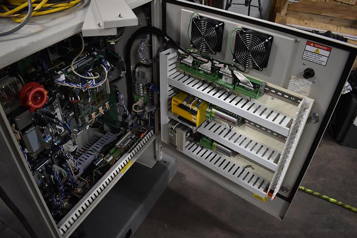 Used Yaskawa Motoman MA3100 Complete Robotic Welding Cell With Miller 450 and MH3100 positioner On Track