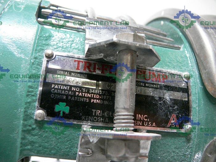 Used Tri-Clover TRI-FLO Pump C216MD56T-S w/ 1.5HP Baldor Industrial 3 Phase Motor