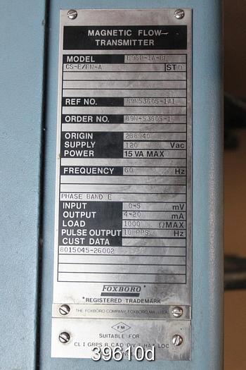 Used Foxboro E96P Magnetic Flow Transmitter #39610