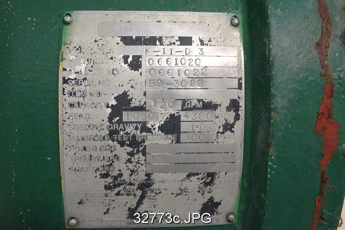 Used Rotojet Pump K-11-D3 2x2" High Pressure Pump #32773