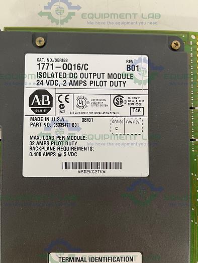 Allen Bradley  1771-OQ16 Ser. C Isolated DC Output Module 24VDC 2 Amps Pilot Duty