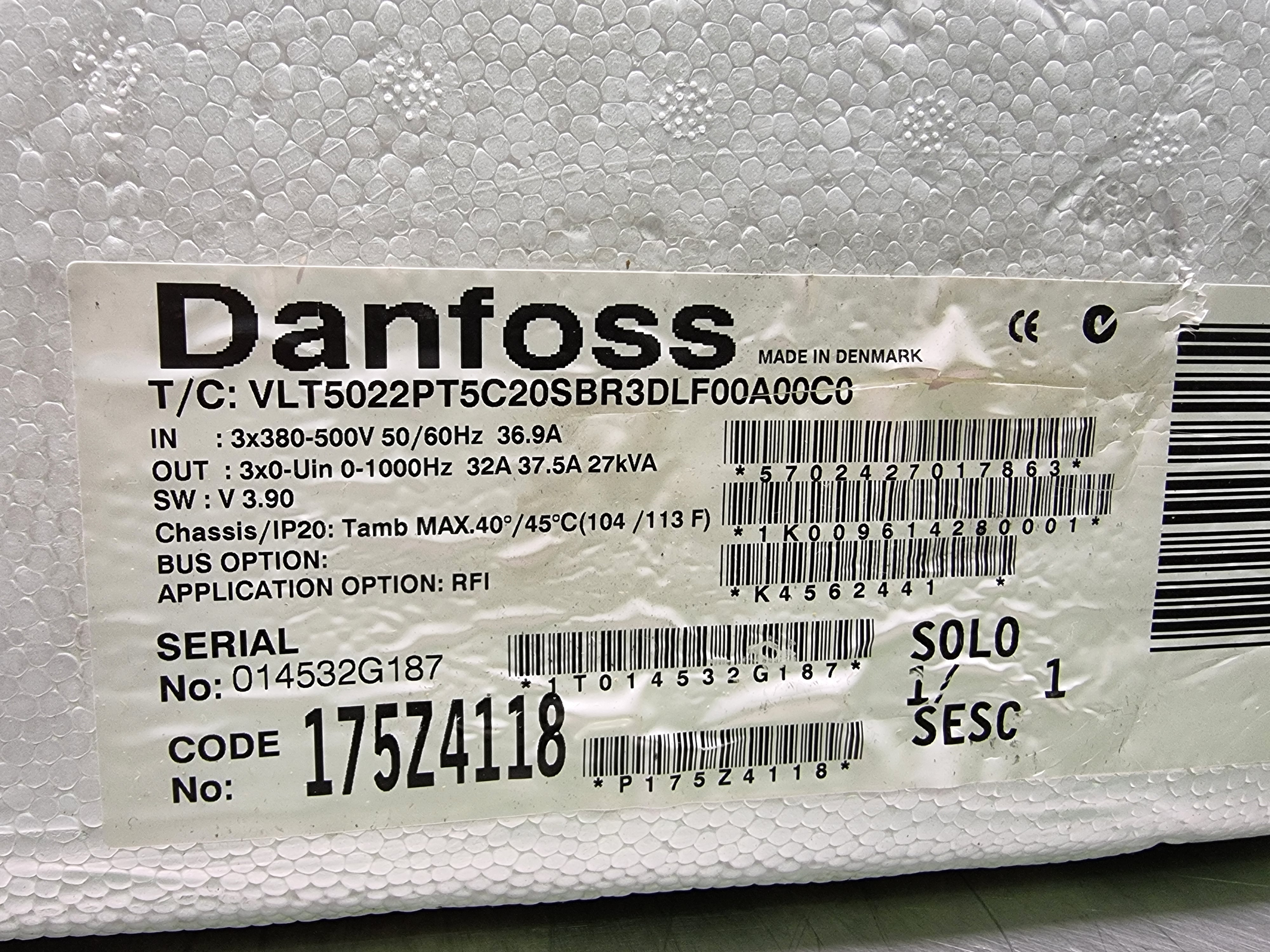 Danfoss Drive VLT 5022 15kW Inverter | VLT5022PT5C20BR3DLF00A00C0