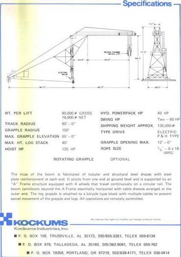 Used Kockums Log Crane