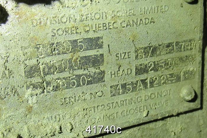 Used Goulds 3405 6x8x17DV Pump #41740