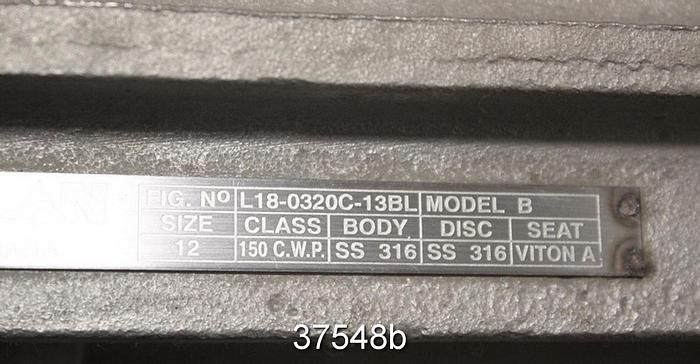 Used Velan 12" Hand Operated Knife Gate Valve, L18-0320C-13BL #37548