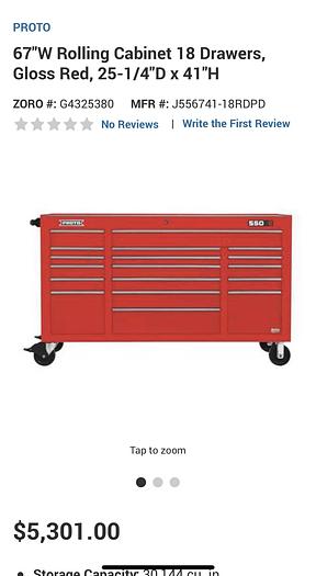 Used 18-Drawer Rolling Tool Cabinet