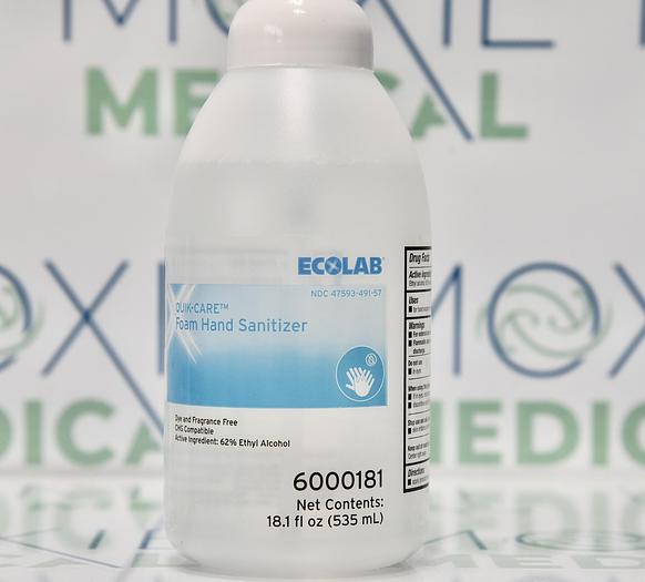 Healthcare Ecolab 6000181 Ecolab QuikCare Foam Hand Disinfectant Bottles, 12/CS