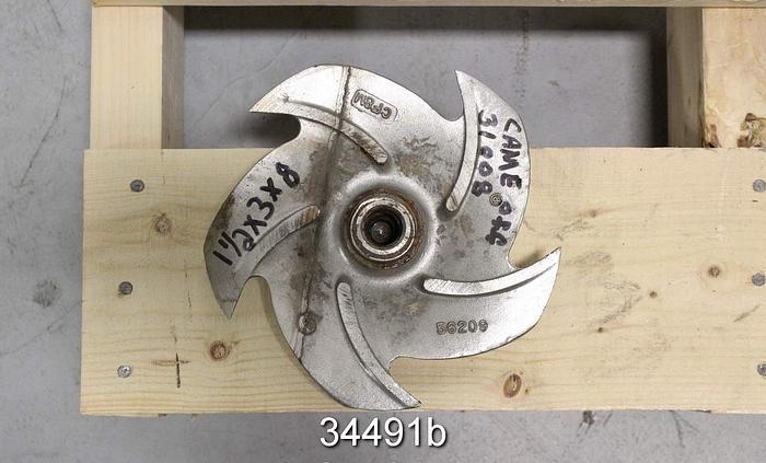 Used Goulds 3196 Impeller, 1.5x3x8, 5-Vane, 7" Diameter, Pattern 56209 #34491