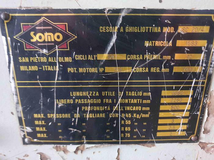 Usato CESOIA A GHIGLIOTTINA MECCANICA SOMO SC 20/4