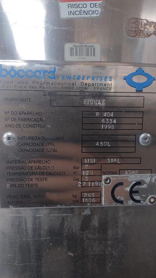 Usado Tanque em inox, com agitador , Boccard - WFA Equipamentos