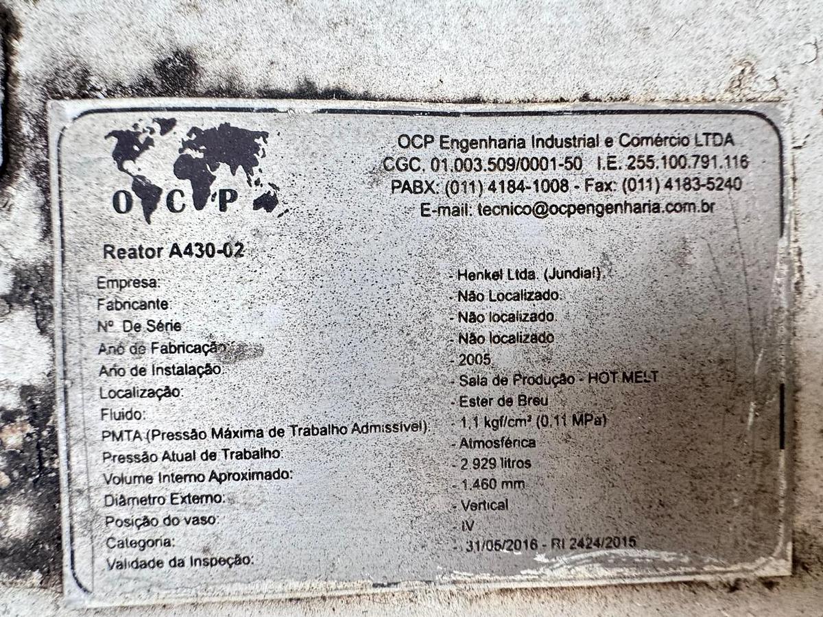 Usado Reator em inox , cap 3000 Lts - WFA Equipamentos 