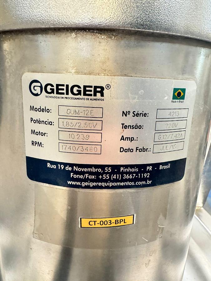 Usado Processador Geiger, modelo GUM 12 - WFA Equipamentos