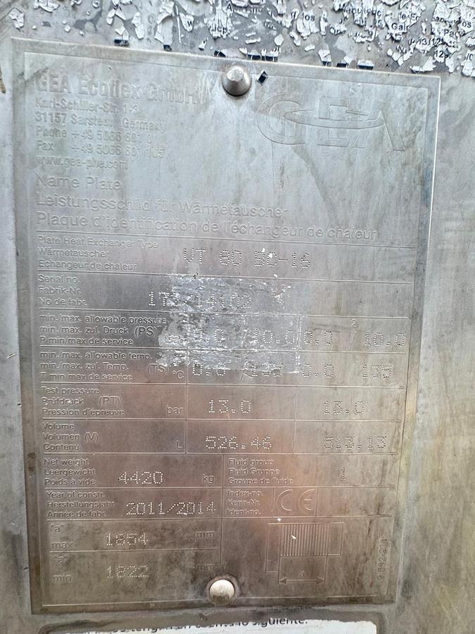 Usado Trocador de calor de placas em inox GEA - WFA Equipamentos 