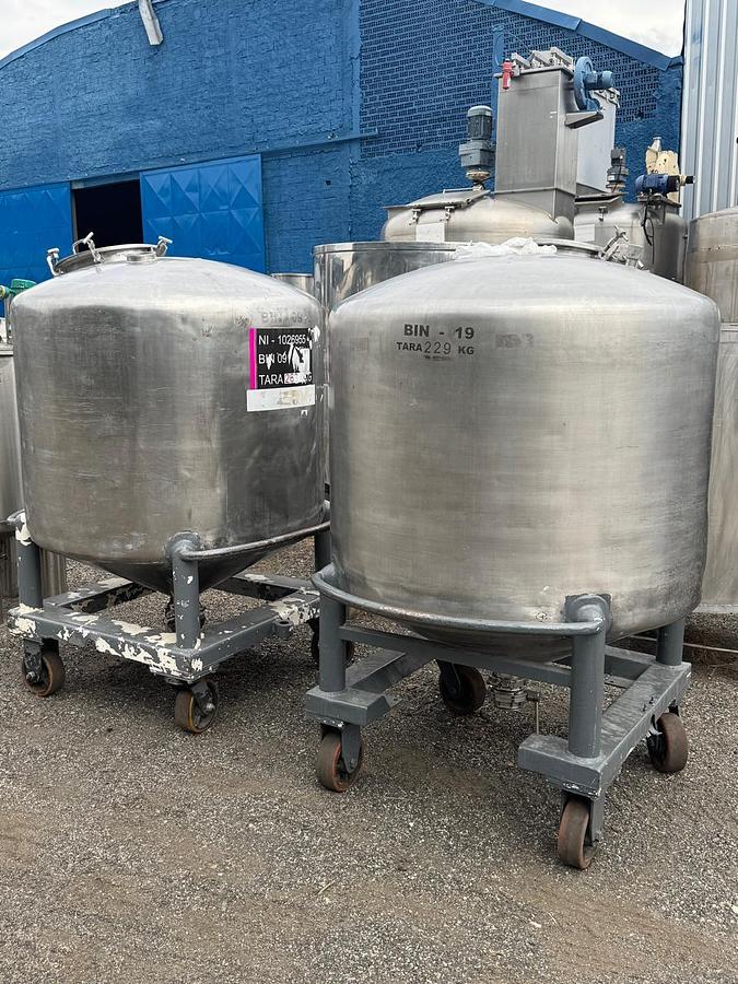 Usado Bin em aço inox , reservatorio  cap  1000 lts - WFA Equipamentos 