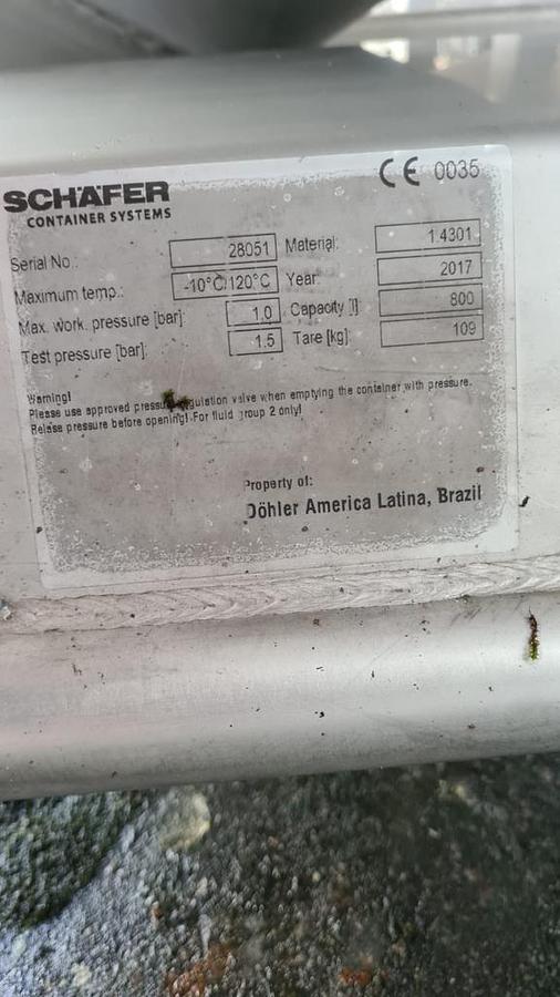 Usado Container em aço inox ,cap 800 Lts