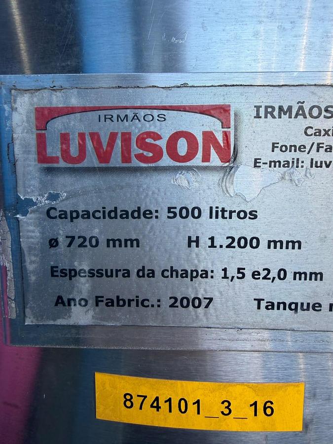 Usado Tanque em aço inox , cap.500 lts - WFA Equipamentos