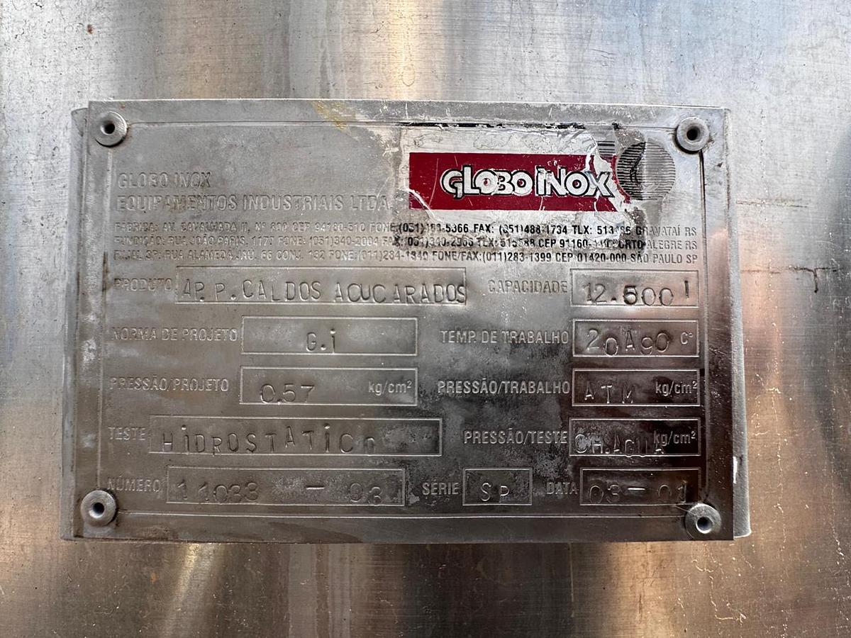 Usado Tanque de estocagem  em aço  inox   , cap. 12.500 lts - WFA Equipamentos 