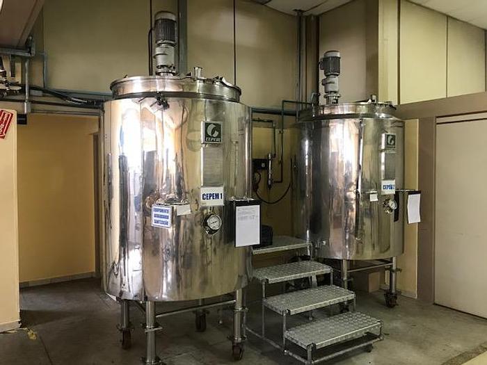 Used Reator em inox ,cap 1000 kg.