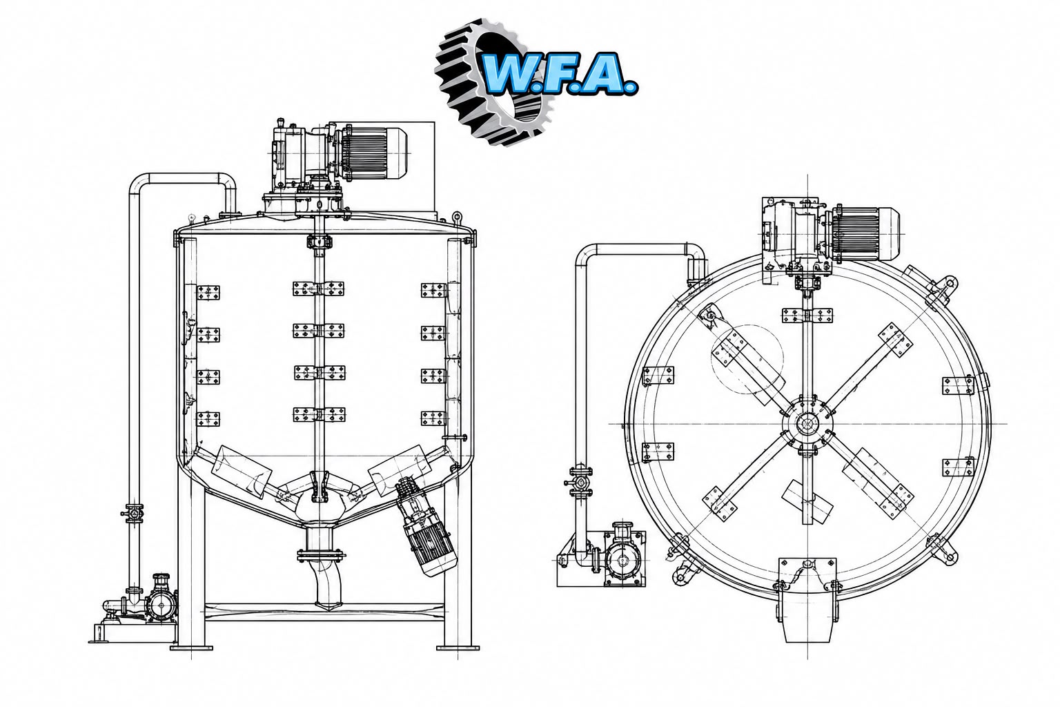 Usado Tanque inox com misturador e turbo, 2.000 Lts - WFA Equipamentos
