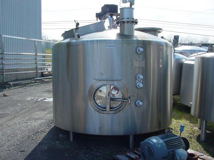 Refurbished 1,500 GALLON FELDMEIER DOME TOP FLAT PITCHED BOTTOM JACKETED PRESSURE WALL PROCESSOR - 316 S/S