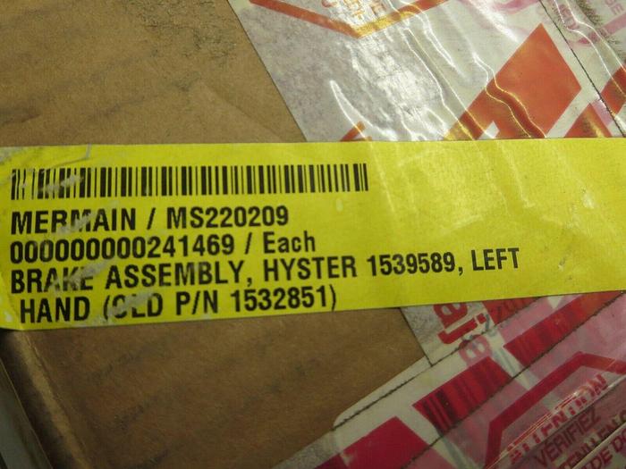 Hyster, 1539589, Brake Assembly, Forklift Replacement Part, NEW, Open Box