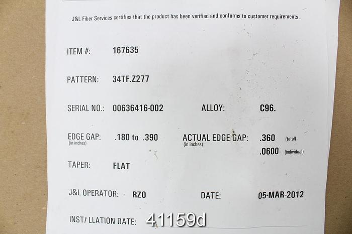 Unused Sprout Waldron 34TF 34" Refiner Plates #41159