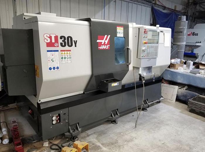 2018 HAAS ST-30Y CNC Turning Center with Y-Axis, Haas Magazine Barfeeder, Live Milling, High Pressure Coolant. ***NEVER RAN, Like New!!!***