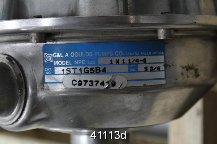 Used Goulds NPE Single Stage Centrifugal Pump, 1x1.25x6 #41113