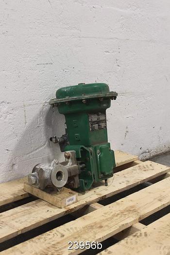 Used Fisher V200 Control Valve 1 1/2", Stainless Steel Body, Stainless Steel Shaft, Ball/Disc-Stainless Steel/Cp, Seat-Co Alloy, Type 1051 Actuator, Pdto, Size 33, No Positioner #23956