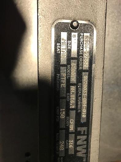 Used FNW MODEL 6500SK 6" PNEUMATIC SLIDE GATE  VALVE S/S