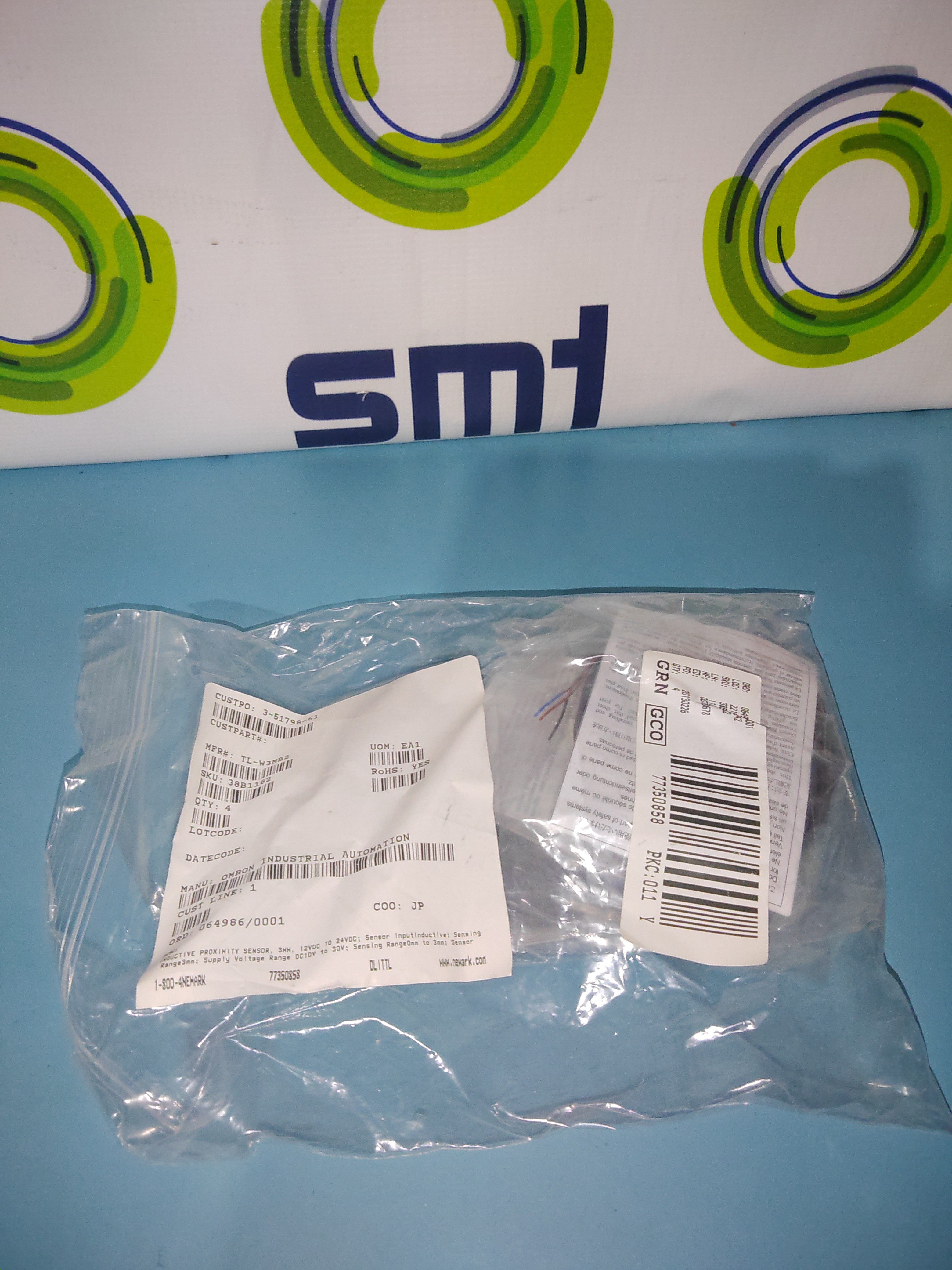 Omron Proximity Sensors, Z Axis for CMS Laser Workcell