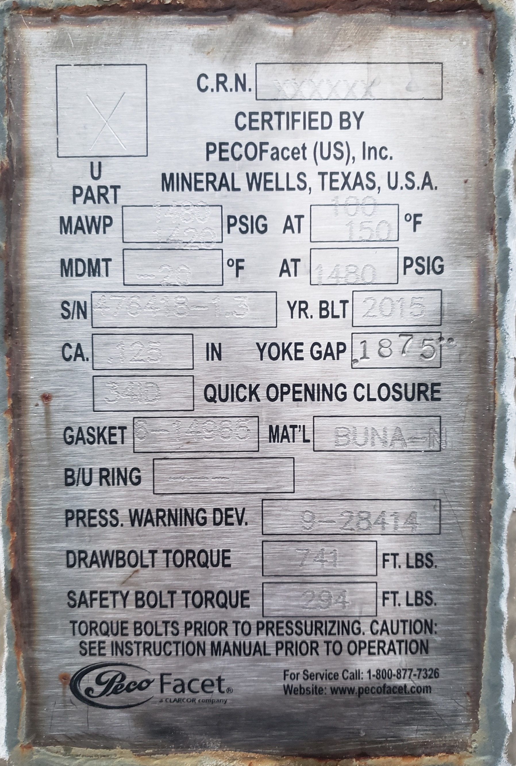 Filter Separator, Horizontal, 34"IDx10', 1480#
