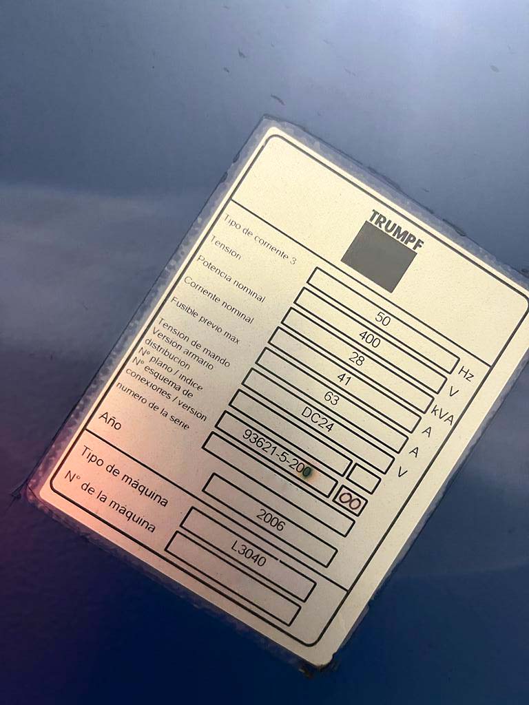 Used Trumpf Trumatic L3040 - Laser Cutting - 2006