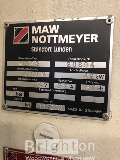 Used 2000 Maw Nottmeyer NB 95 used automatic throughfeed dowel hole Boring / Drilling machine