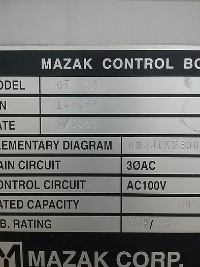 Used 2000 MAZAK QUICK TURN 350 CNC Turning Center