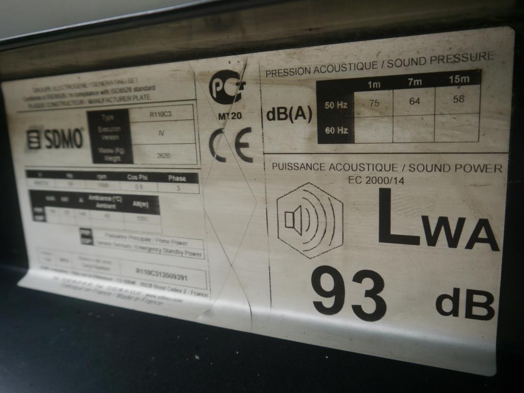 Used SDMO R110C3 Generator