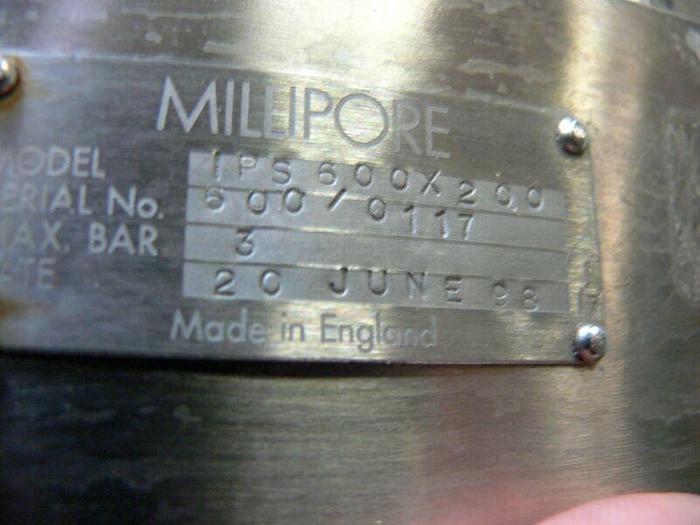 Used Millipore IPS600 x 200 Stainless Steel Chromatography Column 44PSI