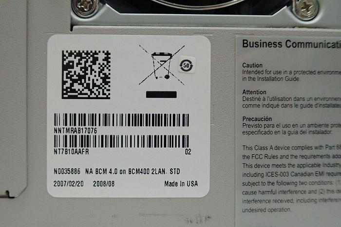 Used Nortel N0035886 NA BCM 4.0 BCM 400 2 LAN-Standard BCM 450 System